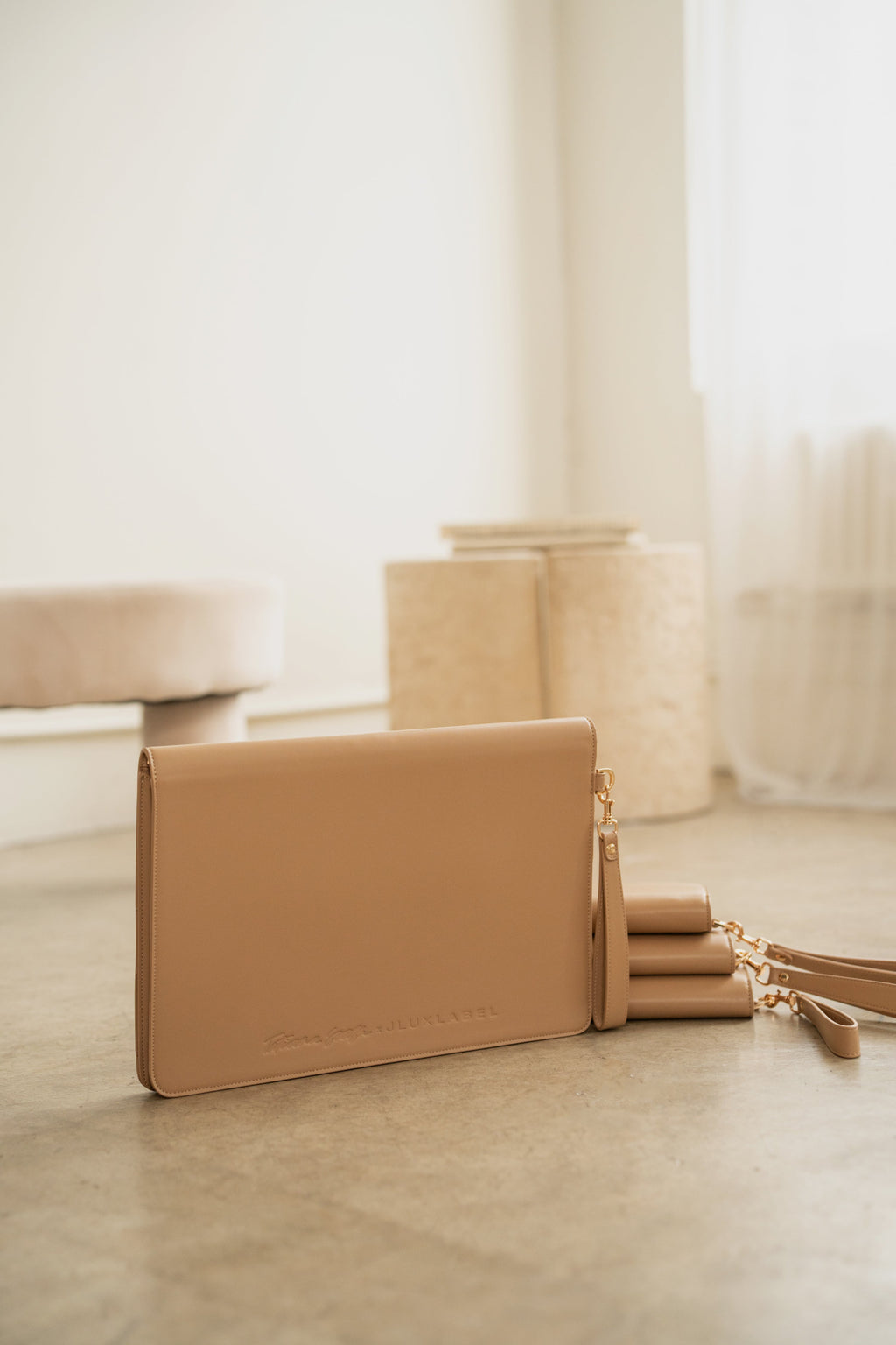 Beige TATIANA SOASH x JLUXLABEL Dreams & Plans Catch All Bag