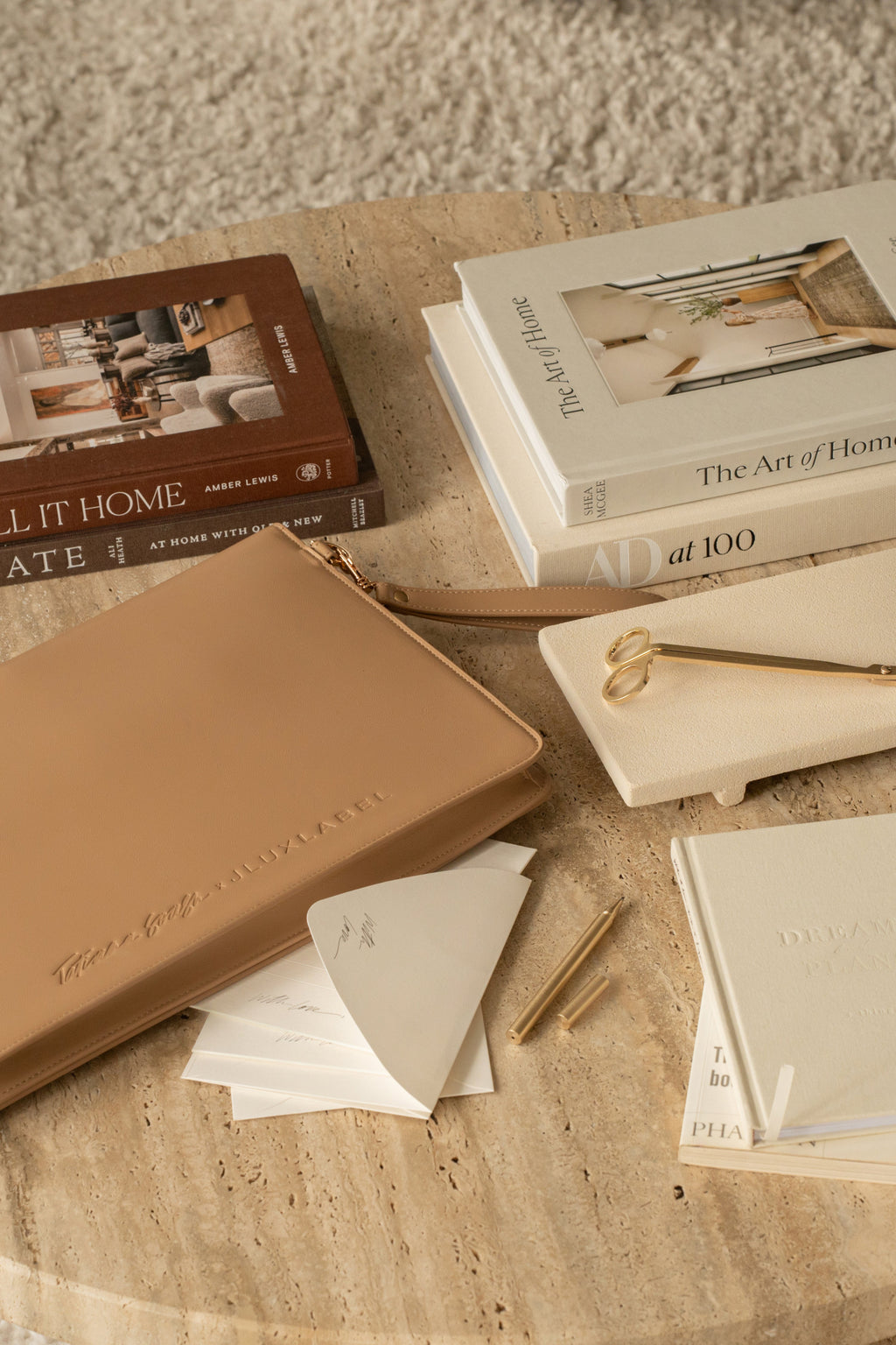 Beige TATIANA SOASH x JLUXLABEL Dreams & Plans Catch All Bag