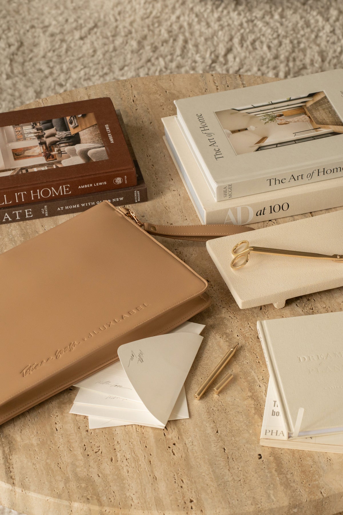 Beige TATIANA SOASH x JLUXLABEL Dreams & Plans Catch All Bag